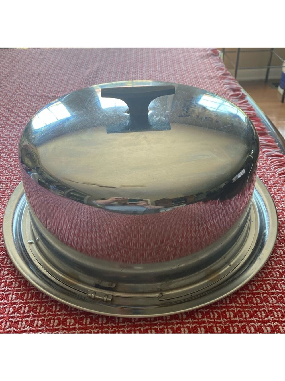 Vintage Chrome Stainless Steel Cake Carrier